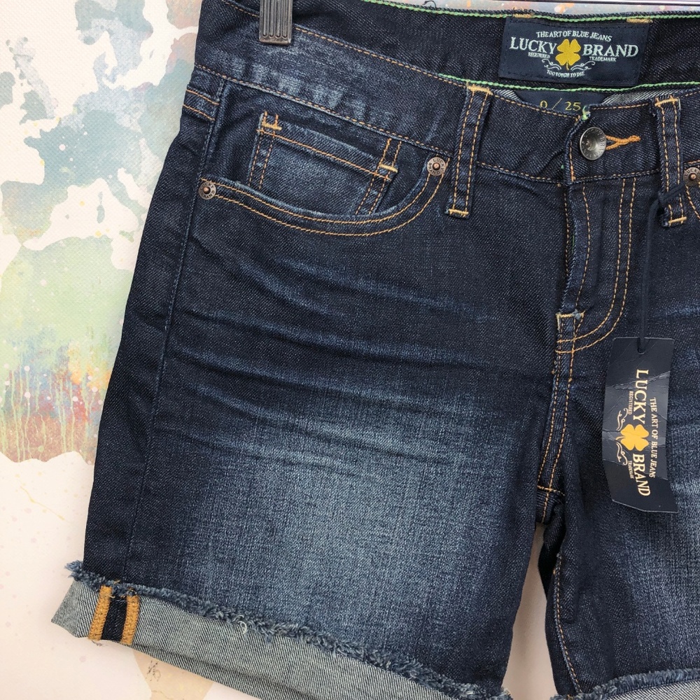 NWT Lucky Brand Cuffed Abbey Shorts Size 0/25 - Picture 2 of 8